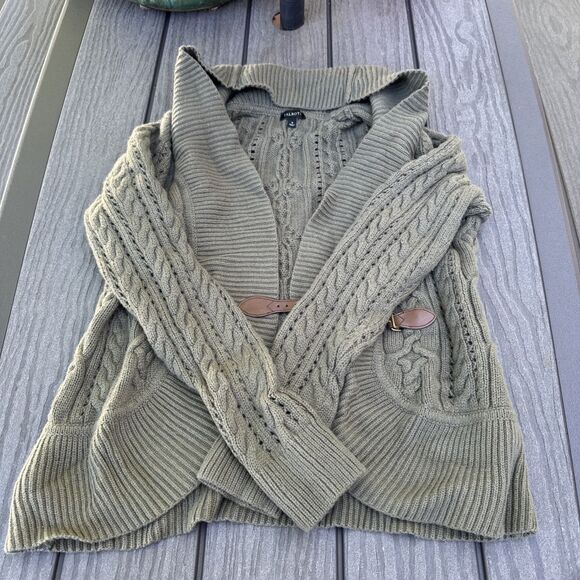 Talbots Women Green Cardigan Cable Sweater Size Small - Picture 1 of 8
